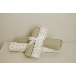 Little Dutch - Stofbleer 2 pak muslin 70 x 70 cm Blueberry Leaves &amp; Sage