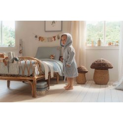 Little Dutch - Badehndklde m. htte Broderet Blue - 75x75 cm