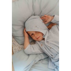 Little Dutch - Badehndklde m. htte Broderet Blue - 75x75 cm