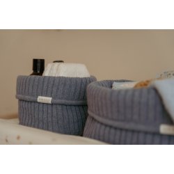Little Dutch - Strikket Opbevaringskurv Stor Pure Denim Blue^