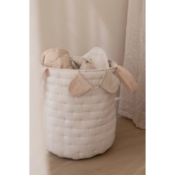 Little Dutch - Quiltet Opbevaringskurv XL Pure Soft Beige Stripe