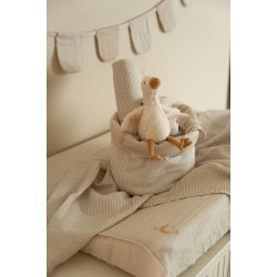 Little Dutch - Quiltet Opbevaringskurv Lille Pure Soft Stripe Beige