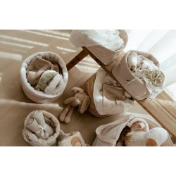 Little Dutch - Quiltet Opbevaringskurv Lille Pure Soft Stripe Beige