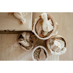 Little Dutch - Quiltet Opbevaringskurv Stor Pure Soft Beige Stripe