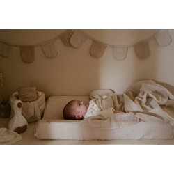 Little Dutch - Quiltet Opbevaringskurv Lille Pure Soft Stripe Beige