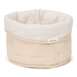 Little Dutch - Quiltet Opbevaringskurv Lille Pure Soft Stripe Beige